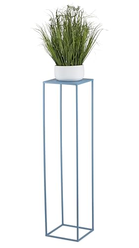 HowHomely Blumenständer Metall Blau 100 cm Hoch - Solider und Robuster Blumenhocker Metall - Pflanzenständer für die Dekoration in Wohnzimmer Schlafzimmer oder Büro von HowHomely