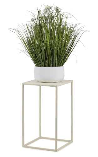 HowHomely Blumenständer Metall Cremefarben 40 cm Hoch - Solider und Robuster Blumenhocker Metall - Pflanzenständer für die Dekoration in Wohnzimmer Schlafzimmer oder Büro von HowHomely