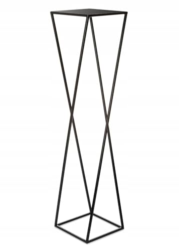 HowHomely Blumenständer Metall Schwarz 100 cm Hoch - Solider und Robuster Blumenhocker Metall - Pflanzenständer mit Geometrischem Design für die Hausdekoration wie Salon oder Schlafzimmer von HowHomely