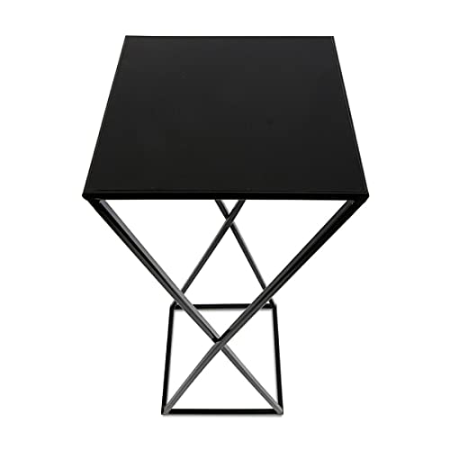 HowHomely Blumenständer Metall Schwarz 70 cm Hoch - Solider und Robuster Blumenhocker Metall - Pflanzenständer mit Geometrischem Design für die Dekoration in Wohnzimmer von HowHomely