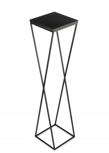 HowHomely Pflanzenständer Metall 70 cm Hoch - Stabiler und Fester Blumenhocker mit Schwarz MDF-Platte auf Robuste Ständer - Blumenständer zur Dekoration Innenräumen von HowHomely