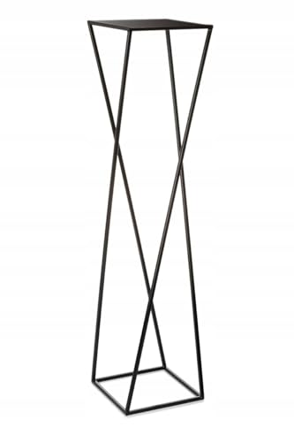 HowHomely Pflanzenständer Metall 100 x 24 cm - Stabiler und Fester Blumenhocker aus Metall - Schwarz Blumenständer im Loft-Stil für die Innendekoration von HowHomely