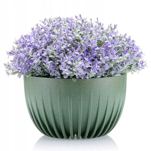 HowHomely Blumentopf Hoch 14 cm - Grün Blumenübertopf - Langlebige und Leichte Übertopf 24 cm Durchmesser für Wohnzimmer oder Garten - Blumenkübel Wetterfest von HowHomely