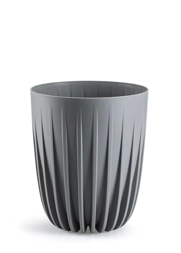 HowHomely Blumentopf aus Kunststoff 30 cm mit Pflanzkübel Einsatz 25 cm Durchmesser - Langlebige und Leichte Übertopf in grau für Deko Wohnzimmer Garten oder Terrasse von HowHomely