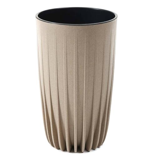 HowHomely Blumentopf aus Kunststoff 52 cm mit Pflanzkübel Einsatz 29 cm Durchmesser - Langlebige und Leichte Übertopf in Coffe Latte für Deko Wohnzimmer Garten oder Terrasse von HowHomely
