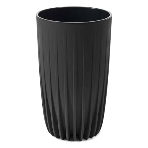 HowHomely Blumentopf aus Kunststoff 52 cm mit Pflanzkübel Einsatz 29 cm Durchmesser - Langlebige und Leichte Übertopf in Schwarz für Deko Wohnzimmer Garten oder Terrasse von HowHomely