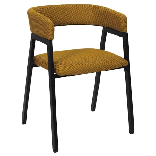 HowHomely Bürostuhl | gepolsterter Stuhl 74x50x50cm |gelb Esszimmerstuhl mit schwarzen Metallbeinen|modernes Design Wohnzimmer und Küche von HowHomely
