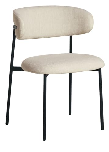 HowHomely Cremefarben Esszimmerstuhl | Polsterstuhl Esszimmer 79x55x58 cm | Stuhl Samt mit Metallbeine | Weiche und Ergonomisch Geformte Küchenstühle für Wohnzimmer oder Büro von HowHomely