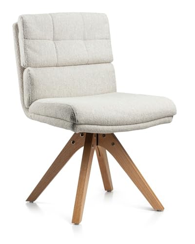 HowHomely | Esszimmerstühle kremfarben – ergonomisch & modern, Polsterstühle im skandinavischen Stil mit Holzbeinen, Küchenstühle, Wohnzimmerstühle von HowHomely