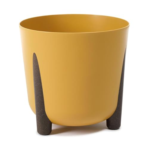 HowHomely Gelb Blumentopf Kunststoff mit Braunen Füßen | Pflanzschalen Ø 30 x H 28,5 cm | Leichter und Stabiler Blumenübertopf für Indoor oder Balkon und Terrasse HowHomely Gelb Blumentopf Kunststoff mit Braunen Füßen | Pflanzschalen Ø 30 x H 28,5 cm | Leichter und Stabiler Blumenübertopf für Indoor oder Balkon und Terrasse von HowHomely