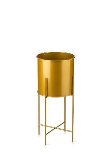 HowHomely Gold Metall Deko Blumentopfständer mit Übertopf 55 cm von HowHomely
