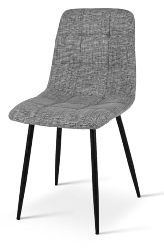 HowHomely Grauer Esszimmerstuhl|gepolsterter Stuhl mit Metallbeinen|moderner Esszimmerstuhl 88x45x54 cm|ergonomisch geformter Küchenstuhl HowHomely Grauer Esszimmerstuhl|gepolsterter Stuhl mit Metallbeinen|moderner Esszimmerstuhl 88x45x54 cm|ergonomisch geformter Küchenstuhl von HowHomely