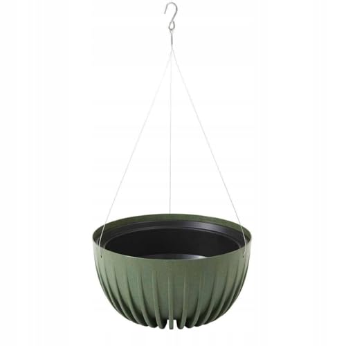HowHomely Hängender Blumentopf in Grün 14 cm mit Pflanzkübel Einsatz 24 cm Durchmesser - Plastik Hängeampel mit Seil und Haken für Wohnzimmer Garten oder Terrasse HowHomely Hängender Blumentopf in Grün 14 cm mit Pflanzkübel Einsatz 24 cm Durchmesser - Plastik Hängeampel mit Seil und Haken für Wohnzimmer Garten oder Terrasse von HowHomely