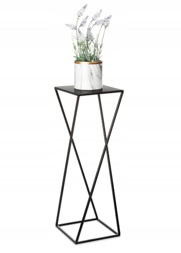 HowHomely Blumenständer Metall 70cm - Pflanzenständer Hoch Blumenregal - Deko Wohnzimmer - Blumentopfständer Metall Pflanzenregal Indoor Schwarz von HowHomely