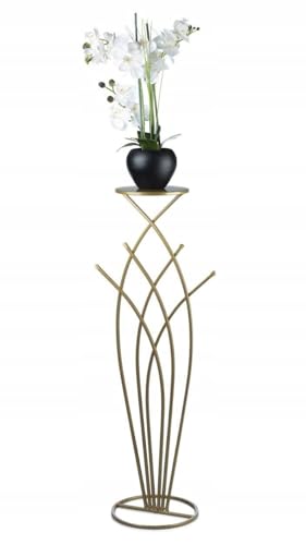 HowHomely Blumenständer Metall Gold - Pflanzenständer Hoch 100 cm Blumenregal für Deko Wohnzimmer - Blumentopfständer Metall Pflanzenregal Indoor von HowHomely