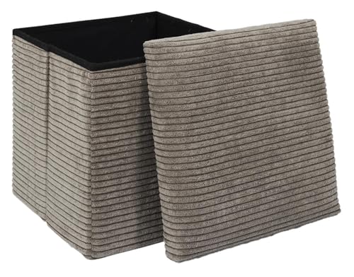 HowHomely Pouf Hocker Sitzhocker Puff mit Stauraum 38x38x38 cm grau Aufbewahrungsbox faltbar gepolstertideal für Wohnzimmer Schlafzimmer Flur Büro Diele HowHomely Pouf Hocker Sitzhocker Puff mit Stauraum 38x38x38 cm grau Aufbewahrungsbox faltbar gepolstertideal für Wohnzimmer Schlafzimmer Flur Büro Diele von HowHomely
