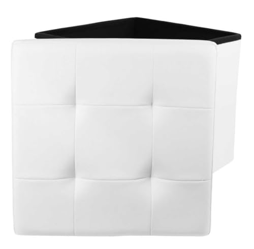 HowHomely Pouffe Puff Sitzhocker Bodenkissen Sitzkissen 38x38 cm Weiß – Hocker aus Kunstleder mit Stauraum – modernes Sitzmöbel für Wohnzimmer, Schlafzimmer, Flur oder Büro HowHomely Pouffe Puff Sitzhocker Bodenkissen Sitzkissen 38x38 cm Weiß – Hocker aus Kunstleder mit Stauraum – modernes Sitzmöbel für Wohnzimmer, Schlafzimmer, Flur oder Büro von HowHomely