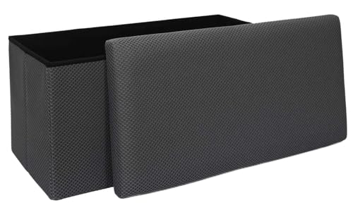HowHomely Puff Pouf Sitzhocker mit Stauraum 76x38x38 cm grau Hocker faltbar gepolstert Aufbewahrungsbox ideal für Flur Büro Diele Wohnzimmer Schlafzimmer HowHomely Puff Pouf Sitzhocker mit Stauraum 76x38x38 cm grau Hocker faltbar gepolstert Aufbewahrungsbox ideal für Flur Büro Diele Wohnzimmer Schlafzimmer von HowHomely