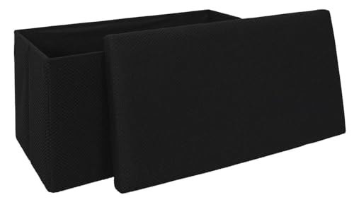 HowHomely Puff Pouf Sitzhocker mit Stauraum 76x38x38 cm schwarz Hocker faltbar gepolstert Aufbewahrungsbox ideal für Flur Büro Diele Wohnzimmer Schlafzimmer HowHomely Puff Pouf Sitzhocker mit Stauraum 76x38x38 cm schwarz Hocker faltbar gepolstert Aufbewahrungsbox ideal für Flur Büro Diele Wohnzimmer Schlafzimmer von HowHomely