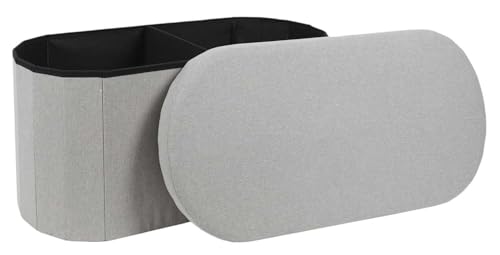 HowHomely Puff Sitzhocker Hocker mit Stauraum faltbar gepolstert Pouf 76x38x38 cm grau Aufbewahrungsbox ideal für Wohnzimmer Schlafzimmer Flur Büro Diele HowHomely Puff Sitzhocker Hocker mit Stauraum faltbar gepolstert Pouf 76x38x38 cm grau Aufbewahrungsbox ideal für Wohnzimmer Schlafzimmer Flur Büro Diele von HowHomely