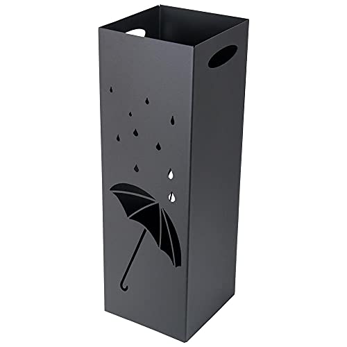 HowHomely Schwarz Regenschirmständer 60x20x20 cm | Schirmständer Regenschirm für Zuhause, Büro und Garderoben | Loft Regenschirm Ständer | Stabiler Schirm Ständer von HowHomely