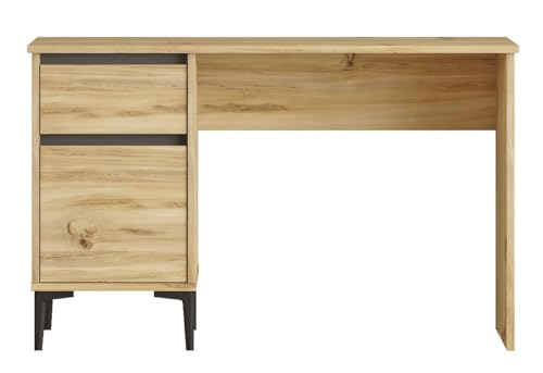 HowHomely Schreibtisch mit Schublade | Kinderschreibtisch 75x120x44,5 cm | Computertisch Klein In Eichenfarbe | Schreib Tisch für Jugendzimmer Kinderzimmer oder Büro von HowHomely