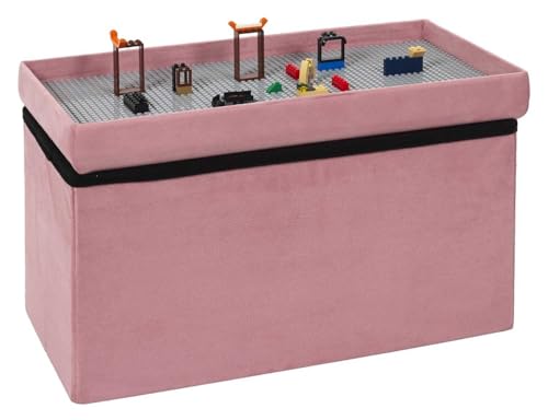 HowHomely Sitzhocker Puff Pouffe Hocker Sitzkissen Block Box 52x30x27 cm Rosa – Faltbare Aufbewahrungsbox & Spielhocker mit Bausteinfläche – ideal fürs Kinderzimmer & kreative Ordnung HowHomely Sitzhocker Puff Pouffe Hocker Sitzkissen Block Box 52x30x27 cm Rosa – Faltbare Aufbewahrungsbox & Spielhocker mit Bausteinfläche – ideal fürs Kinderzimmer & kreative Ordnung von HowHomely