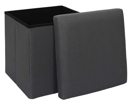 HowHomely Sitzhocker mit Stauraum Puff 38x38x38cm grau Pouf Hocker faltbar gepolstert Aufbewahrungsbox ideal für Wohnzimmer Schlafzimmer Flur Büro Diele HowHomely Sitzhocker mit Stauraum Puff 38x38x38cm grau Pouf Hocker faltbar gepolstert Aufbewahrungsbox ideal für Wohnzimmer Schlafzimmer Flur Büro Diele von HowHomely