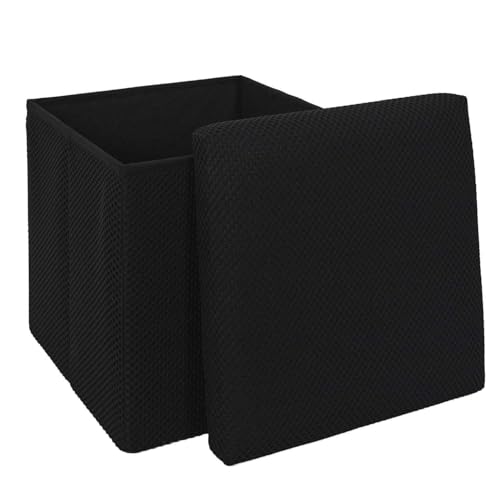 HowHomely Sitzhocker mit Stauraum Puff 38x38x38cm schwarz Pouf Hocker faltbar gepolstert Aufbewahrungsbox ideal für Wohnzimmer Schlafzimmer Flur Büro Diele HowHomely Sitzhocker mit Stauraum Puff 38x38x38cm schwarz Pouf Hocker faltbar gepolstert Aufbewahrungsbox ideal für Wohnzimmer Schlafzimmer Flur Büro Diele von HowHomely