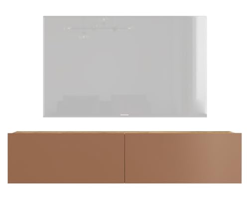 HowHomely TV Board Hängend 30 x 140 x 32 cm | Sideboard Hängend in Kupferton | TV Lowboard Hängend mit 2 Verschließbaren Schubladen | TV Schrank Hängend | Hängende Kommode von HowHomely