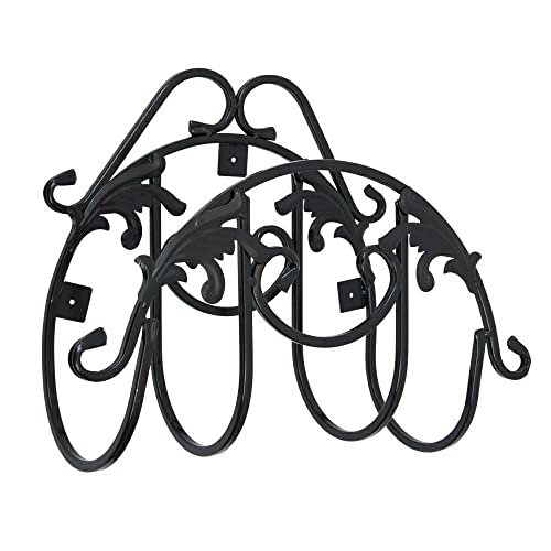HowHomely Wandhalterung Gartenschlauch Halterung Antik | Schlauchhalter Wand Metall für Garten | Ideal auch als Kabelhalter | Schwarz Schlauchhalterung von HowHomely