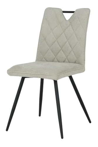 HowHomely beige Esszimmerstuhl | gepolsterter Esszimmerstuhl 86x63,5x60 cm | eleganter Stuhl mit Metallbeinen | weicher und ergonomisch geformter Küchenstuhl für Wohnzimmer oder Büro von HowHomely