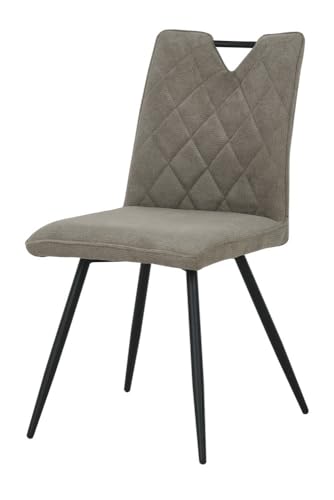 HowHomely dunkelbeiger Esszimmerstuhl | gepolsterter Esszimmerstuhl 86x63,5x60 cm | eleganter Stuhl mit Metallbeinen | weicher und ergonomisch geformter Küchenstuhl für Wohnzimmer oder Büro von HowHomely
