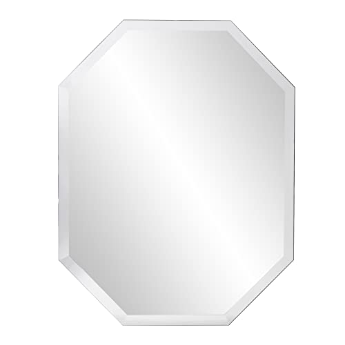 Howard Elliott Frameless Hanging Wall Mirror, Octagonal, Silver - Bathroom, Vanity, Bedroom von Howard Elliott Collection