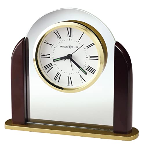 Howard Miller Derrick Tischuhr 645-602 - Moderne Glasbogen Home Decor mit Quarz-Alarmwerk von Howard Miller