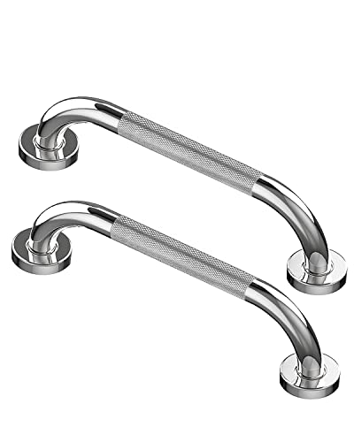 Howdah Haltegriffe für Senioren 30 CM Verchromt Edelstahl Badezimmer Haltegriff, Dusche Griff, Bad Griff, Haltegriffe Senior für Badezimmer mit Rutschfestem Muster 2 Stück von Howdah