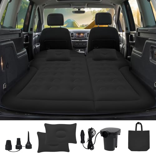 Howduoyu SUV Luftmatratze Camping Aufblasbares Campingbett Auto Rücksitz LKW Luftmatratze Aufblasbare Auto Matratze LKW Bett Matratze für Reisen Schwarz von Howduoyu