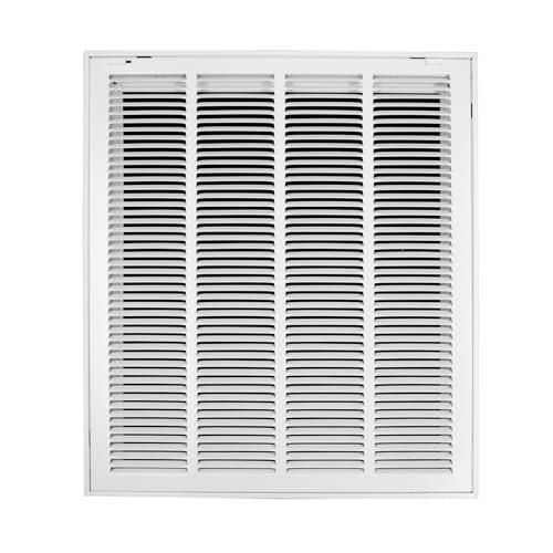 Howeall 50,8 cm B x 61 cm H [Kanalöffnungsgröße] Stahl-Rückluftfiltergitter – abnehmbare Front/Tür für 2,5 cm Filter – HVAC-Entlüftungsabdeckung – Weiß [Außenmaße (B x H): 57,8 x 66,5 cm von Howeall