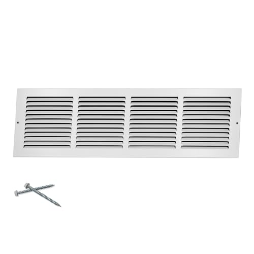 Howeall 61 cm B x 15,2 cm H [Kanalöffnungsgröße] Stahl-Rückluftgitter, Lüftungsgitter Abdeckung für Decke und Seitenwand – HVAC-Lüftungsabdeckungen – [Außenmaße (B x H): 65 x 19 cm von Howeall
