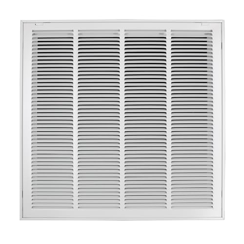 Howeall 61 cm B x 61 cm H [Kanalöffnungsgröße] Stahl-Rückluftfiltergitter – abnehmbare Seite/Tür für 2,5 cm Filter – HVAC-Entlüftungsabdeckung – Weiß [Außenmaße (B x H): 66 5/8 x 66 5/8 cm von Howeall