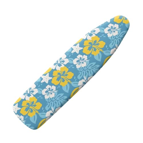 HOWILATH Bügelbrettbezug mit Blumenmuster, 122 x 38 cm, wärmereflektierend, waschbarer Bügelbrettbezug, Staubpolster, Bügelbezüge mit elastischem Rand, Größe M von Howilath