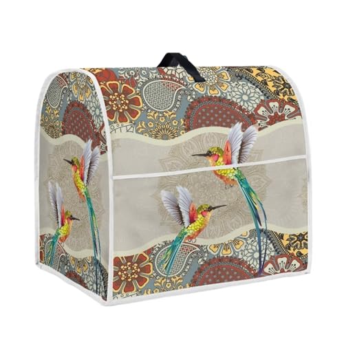 Howilath Boho Kolibri-Staubschutz, kompatibel mit 4,5–5 Quart Mixer, Küchenständer, Mixer-Zubehör mit Tragegriff oben und Taschen, S von Howilath