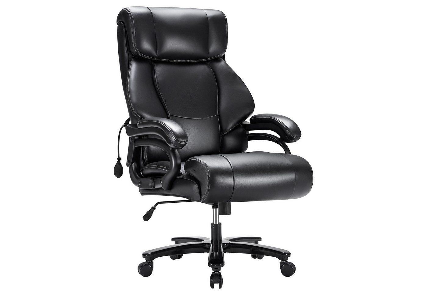 Howjoe Bürostuhl Hochlehner-Schreibtischstuhl mit Lendenwirbelstütze und Rollen (1 St), Ergonomischer Chefsessel, Computerstuhl, Liegefunktion von Howjoe