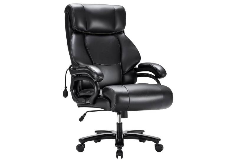 Howjoe Bürostuhl Hochlehner-Schreibtischstuhl mit Lendenwirbelstütze und Rollen (1 St), Ergonomischer Chefsessel, Computerstuhl, Liegefunktion von Howjoe
