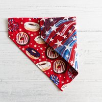 Donuts/Patriotic | Rot Baumwolle Reversible Over The Collar Bandana /Unabhängigkeitstag von HowlGear