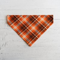 Orange/Schwarz Gebürstet Flanell Karo Überhalsband Hunde Bandana Herbst Urlaub Last in Lager von HowlGear