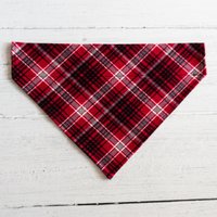 Rot, Schwarz Und Weiß, Baumwolle, Flanell, Kariert, Hundehalsband, Bandana/Weihnachtsgeschenk Hundezubehör von HowlGear