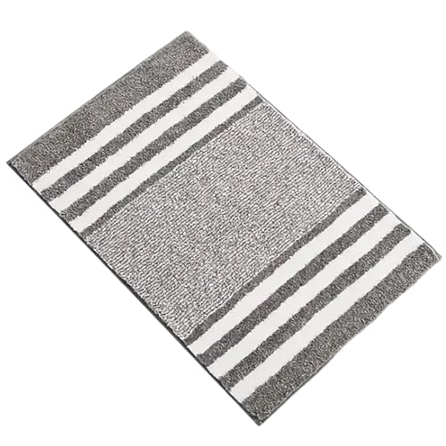 Hoxfly Badezimmerteppich, 50 x 80 cm Badteppich rutschfest Waschbar, Bath Mat, Weich Badteppiche für Badezimme, Saugfähige Duschvorleger für Badewanne, Toilette, Wohnzimmer, Schlafzimmer (Grau) von Hoxfly