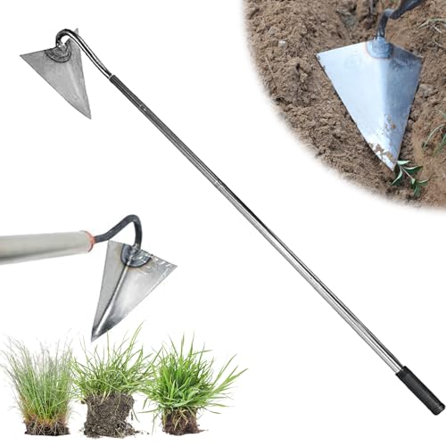 Gehärtete Ganzstahl-Dreieckshacke mit 59" Verstellbarem Griff Robuste Geschweißte Hacke, Mehrzweckhacke Gartenwerkzeug zum Jäten, Lockern, Anpflanzen, Graben eines Lochs, Entfernen von Löwenzahn (Silb Gehärtete Ganzstahl-Dreieckshacke mit 59" Verstellbarem Griff Robuste Geschweißte Hacke, Mehrzweckhacke Gartenwerkzeug zum Jäten, Lockern, Anpflanzen, Graben eines Lochs, Entfernen von Löwenzahn (Silb von Hoxgar