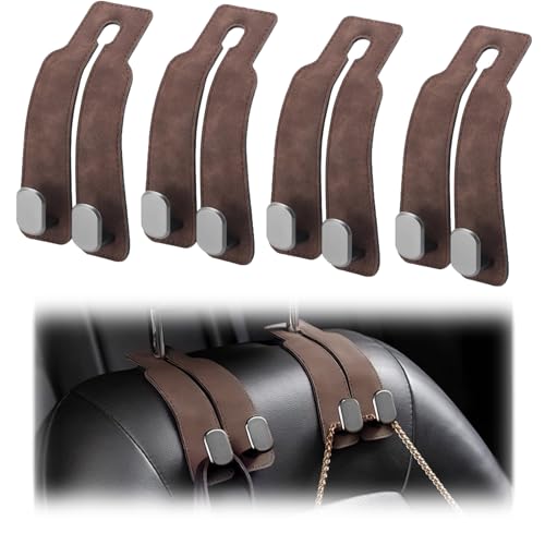Hoxyluck 4 stücke Auto Kopfstützen Haken,Auto Lagerung Haken,Leder Autositz Doppelhaken für Kopfstütze,Aufbewahrungshaken für Autositz Rücksitzhaken Kleiderbügel Handtaschenhalter Taschenhaken Hoxyluck 4 stücke Auto Kopfstützen Haken,Auto Lagerung Haken,Leder Autositz Doppelhaken für Kopfstütze,Aufbewahrungshaken für Autositz Rücksitzhaken Kleiderbügel Handtaschenhalter Taschenhaken von Hoxyluck